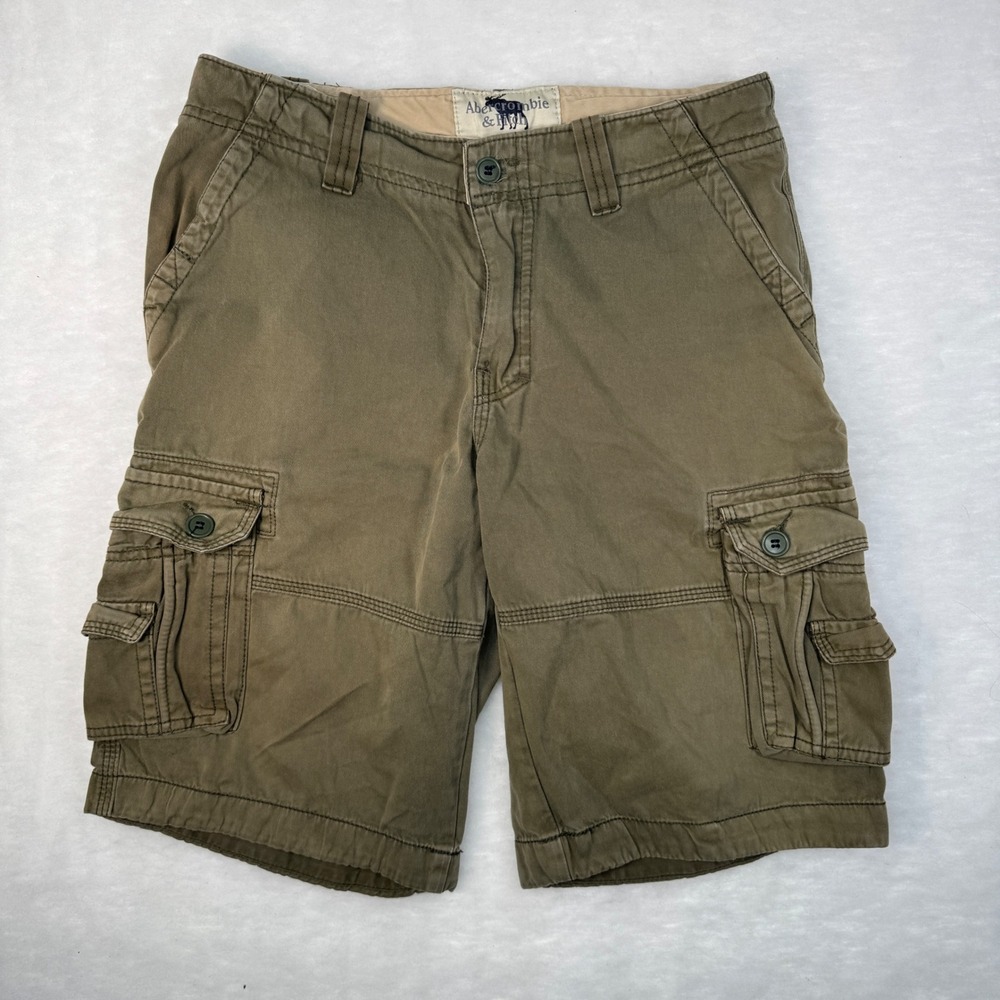 Vintage Abercrombie And Fitch Shorts Men's 36 Green Army Y2K Grunge Cargo